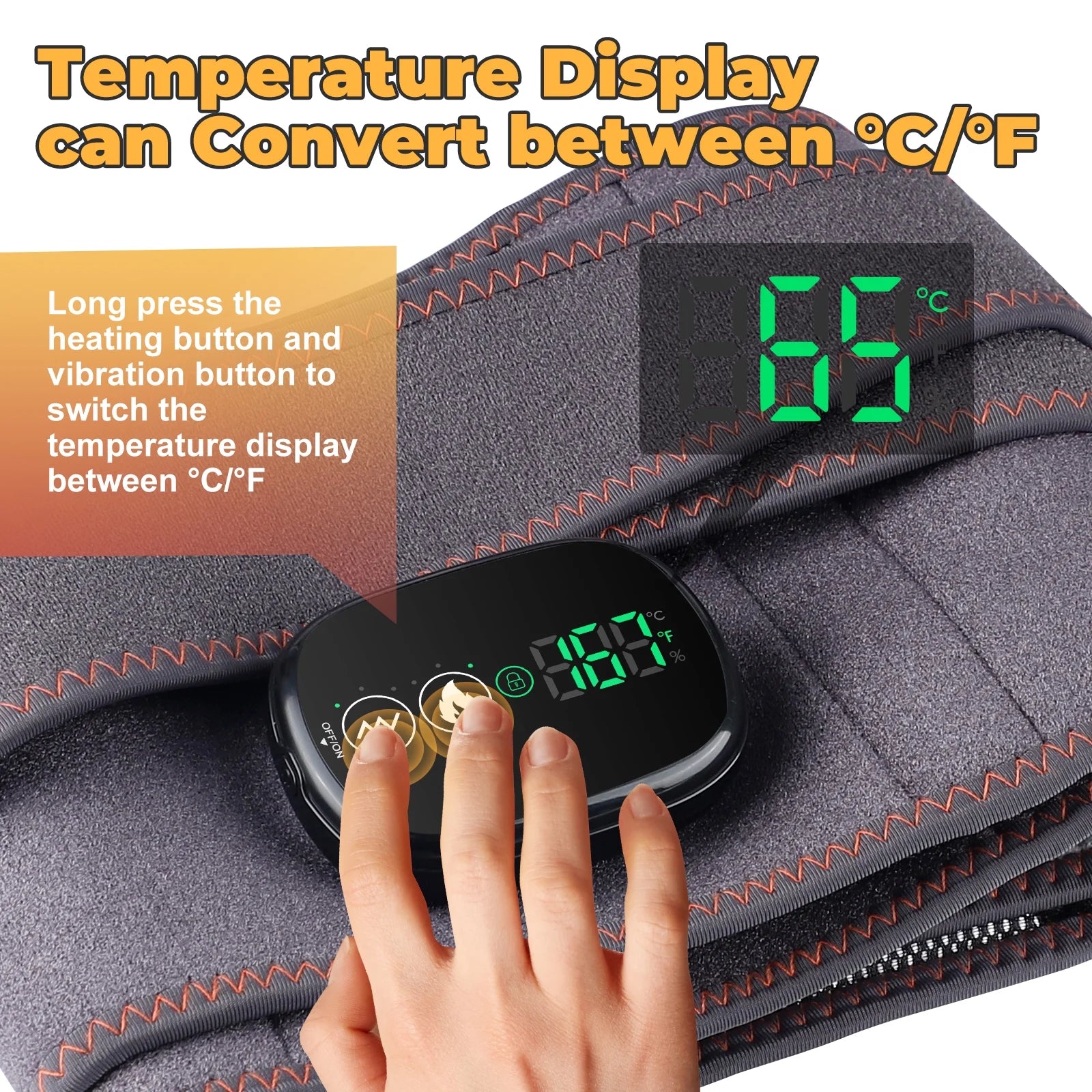 Flaremore Cordless Heating Pad with Massager for Back,Portable Lower Back Massager Red Light Waist Belt 5000Mah 46*8 in Gray